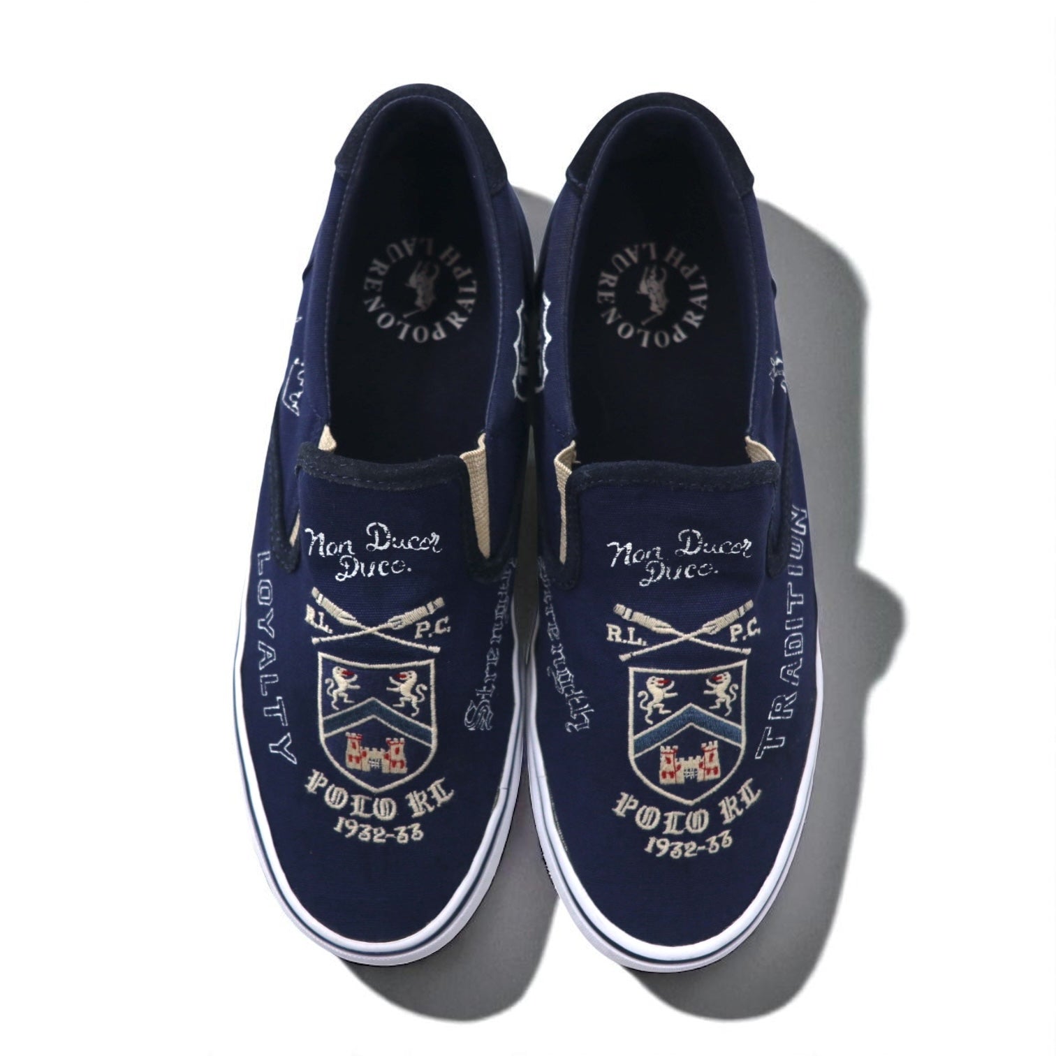 POLO RALPH LAUREN Slip-on sneakers THOMPSON III-NE 27cm Navy Canvas Embroidered Emblem