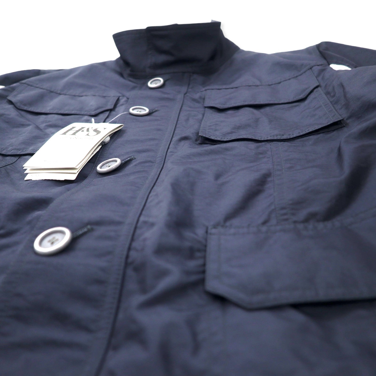 H&S Harry & Sons Giacca da campo italiana taglia 48, blu navy, nylon G5047, mai usata