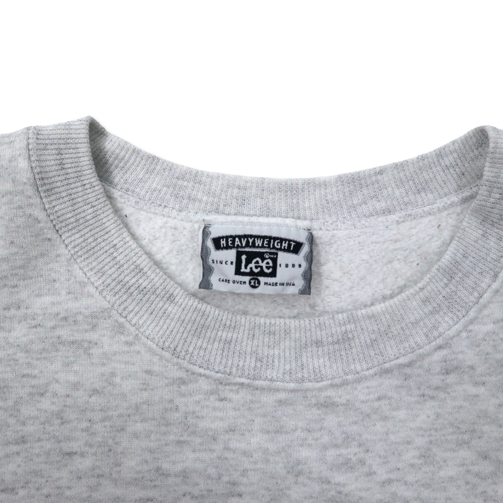 Felpa Lee USA anni '90, ricamo personaggio, XL, grigio, cotone, Disney Topolino