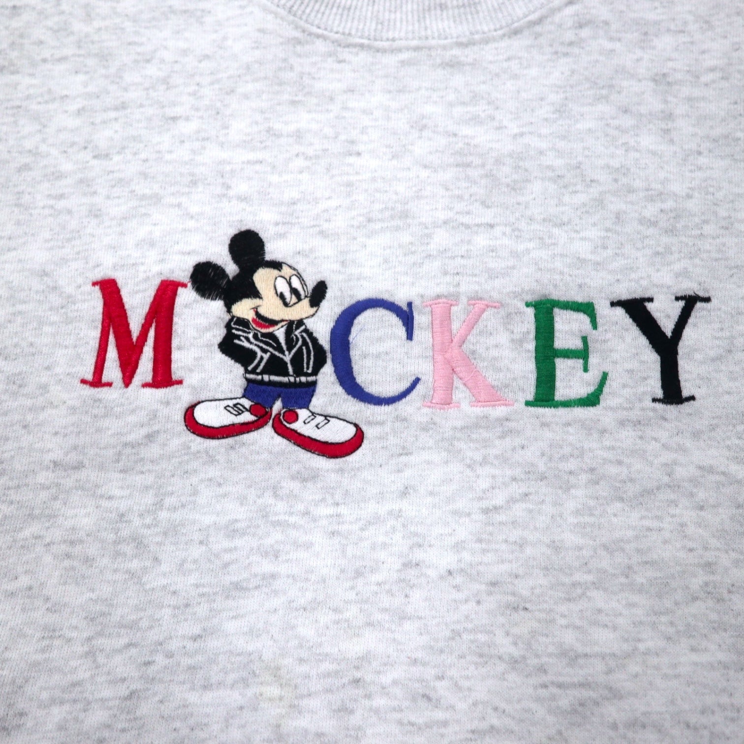 Felpa Lee USA anni '90, ricamo personaggio, XL, grigio, cotone, Disney Topolino