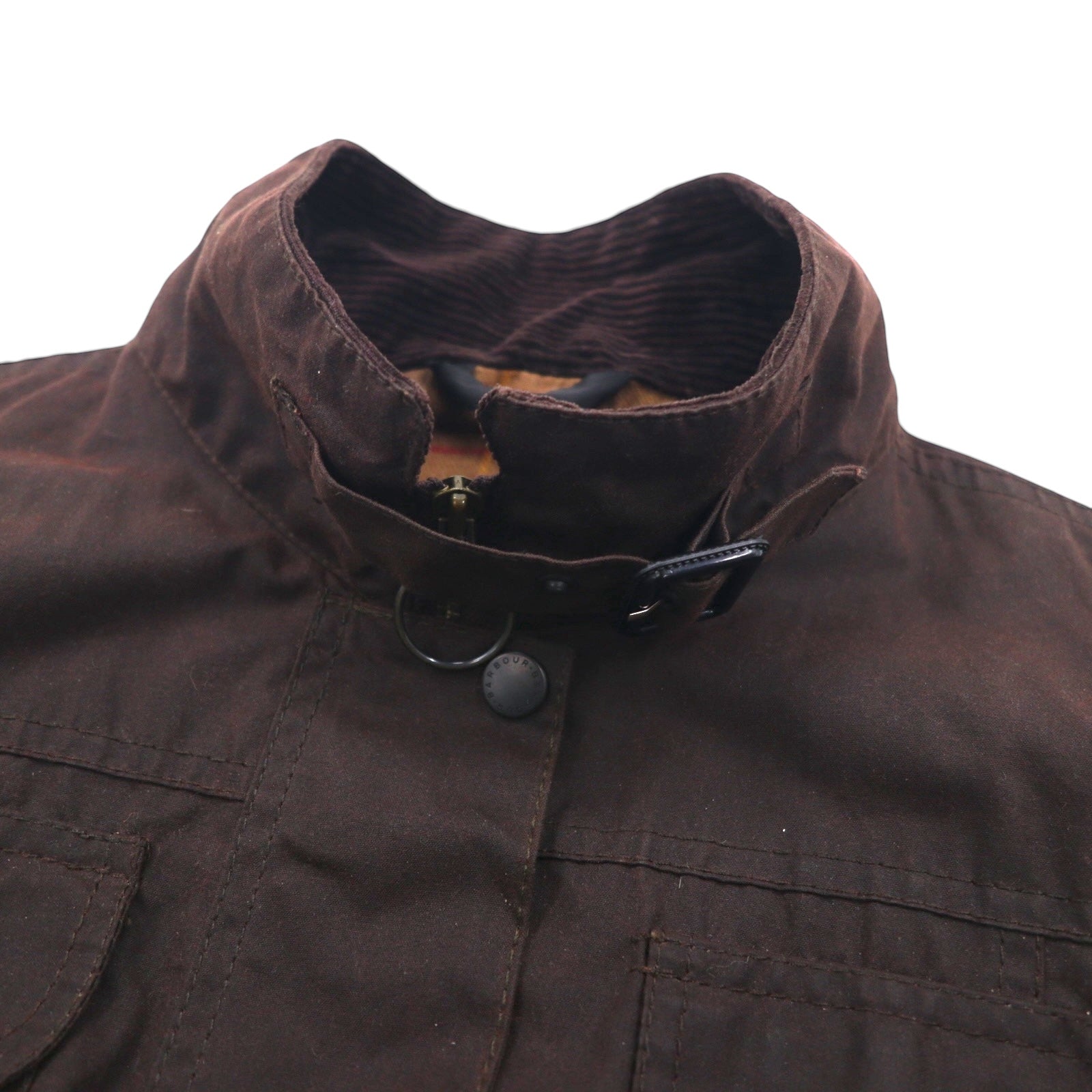 Barbour イギリス製 Utility Mac ユーティリティマック オイルドジャケット XL ブラウン 襟コーデュロイ ベルト付き L1502