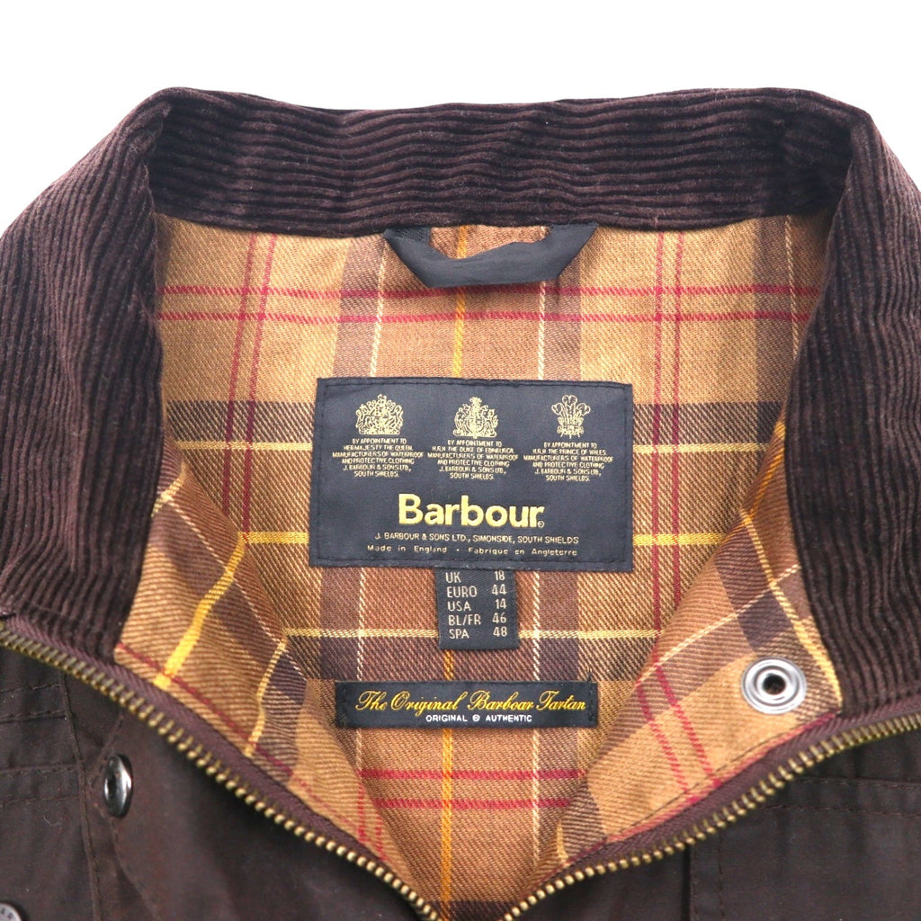 Barbour イギリス製 Utility Mac ユーティリティマック オイルドジャケット XL ブラウン 襟コーデュロイ ベルト付き L1502