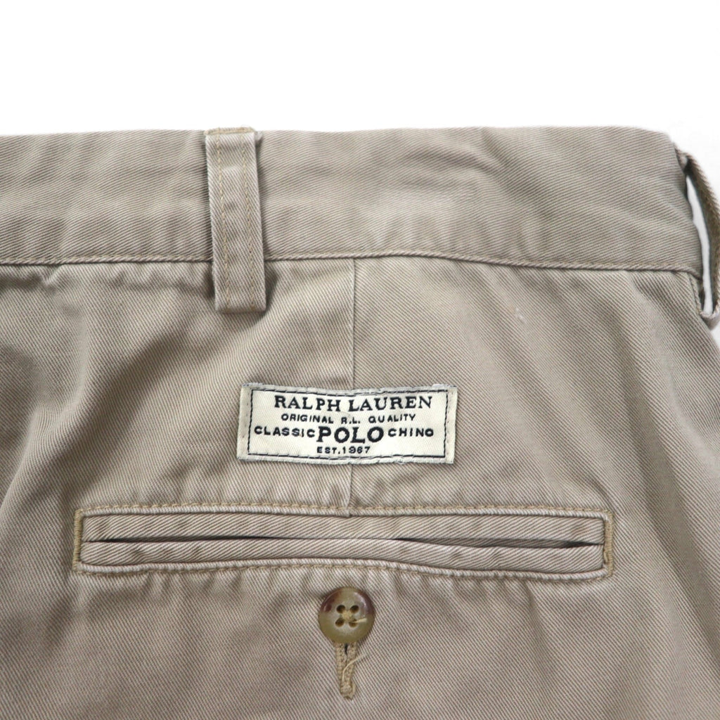Polo by Ralph Lauren 90年代 ポロチノ ANDREW PANT 2タック ワイド チノパンツ L ベージュ