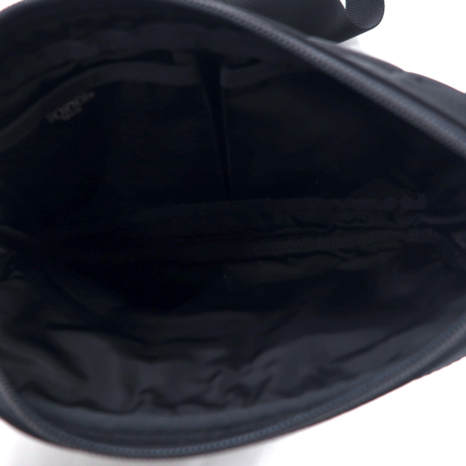 PORTER Marsupio nero con fantasia, Borsa a tracolla nera, Nylon, Logo all-over, Prodotto in Giappone