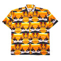 Camicia SKOOPS WORLDWIDE anni '90, grafica all-over, stile hawaiano, XXL, gialla, in poliestere, taglia grande