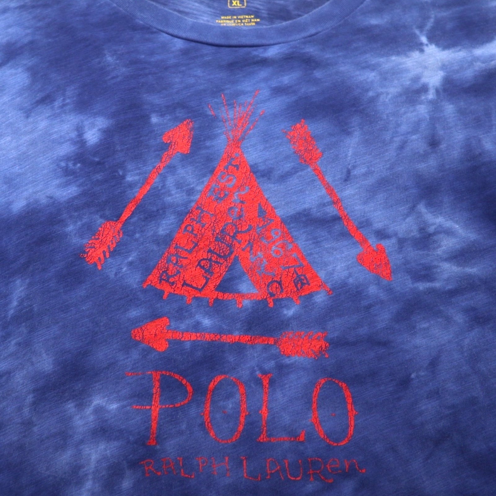POLO RALPH LAUREN T-Shirt tie-dye XL blu cotone