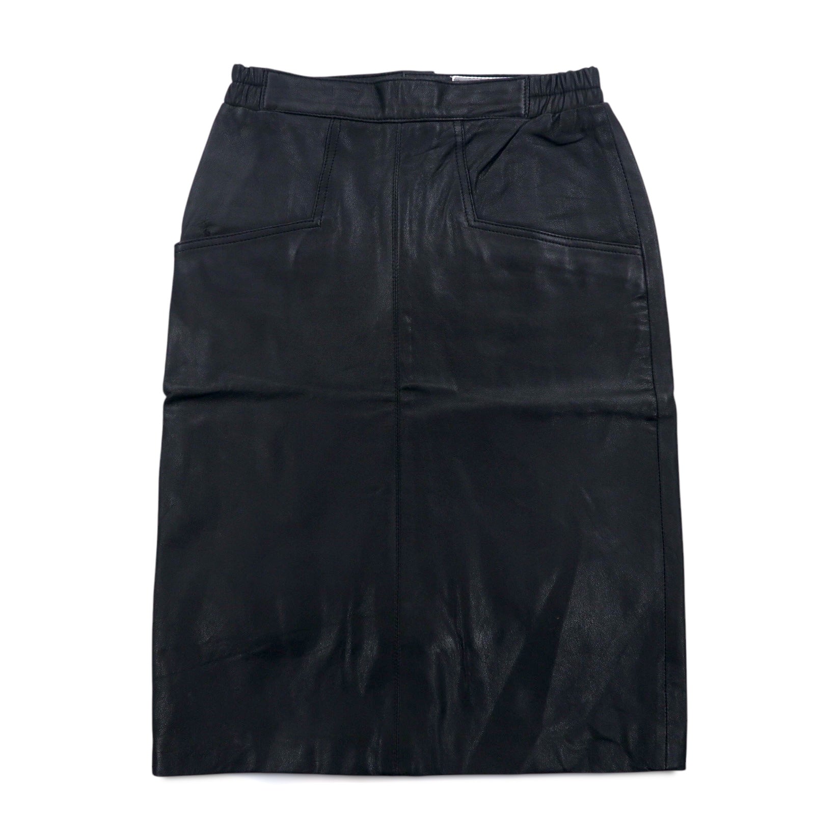 Gonna vintage anni '90 in pelle Giancarlo Rossi, in montone, taglia M, colore nero