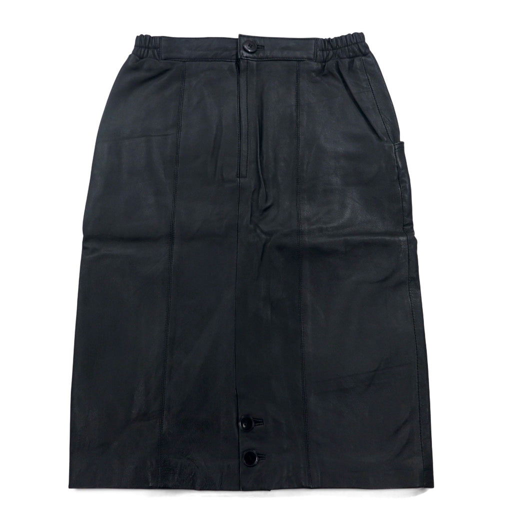 Gonna vintage anni '90 in pelle Giancarlo Rossi, in montone, taglia M, colore nero