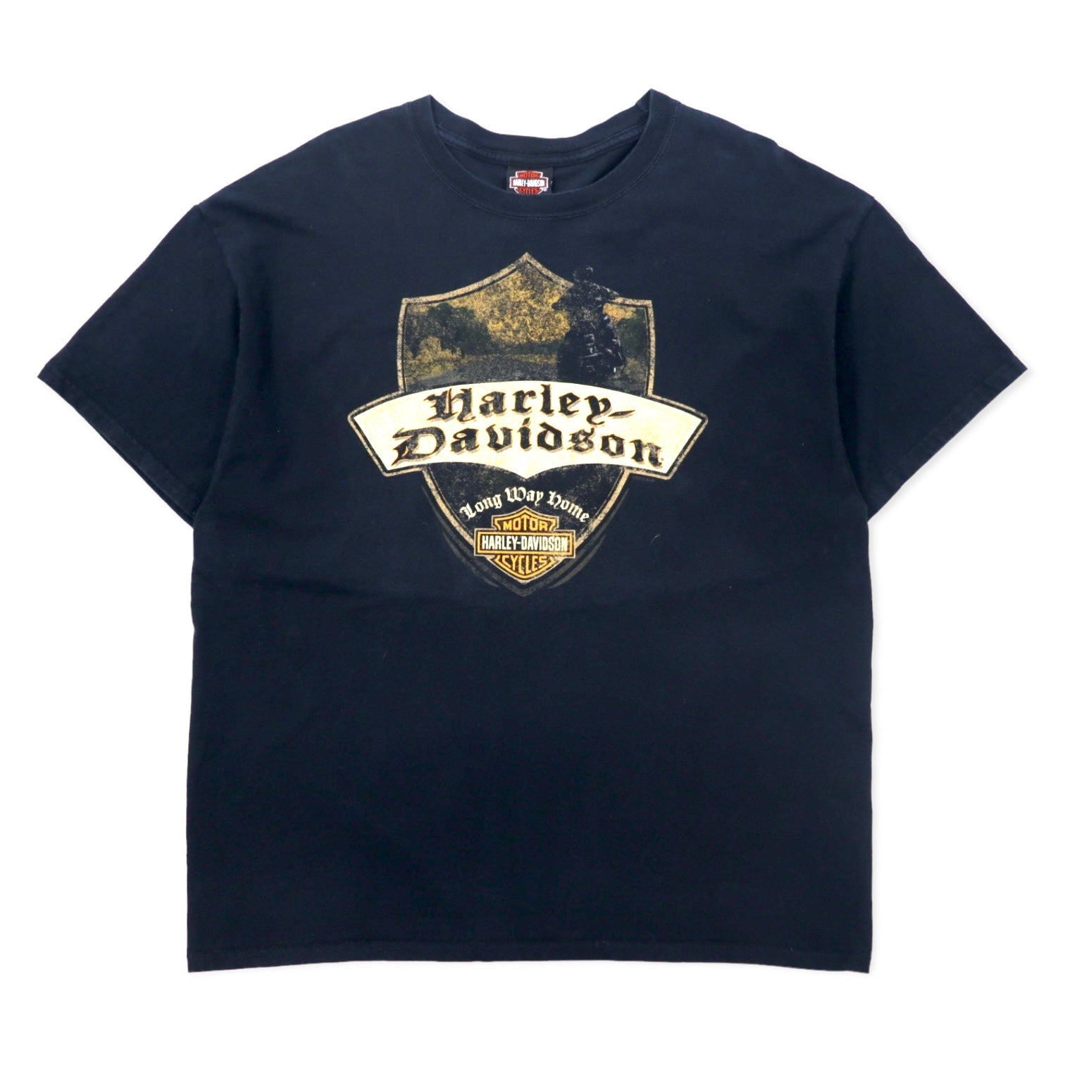 T-shirt HARLEY DAVIDSON con stampa logo XL nera cotone Hanes BEEFY-T taglia grande THUNDER TOWER