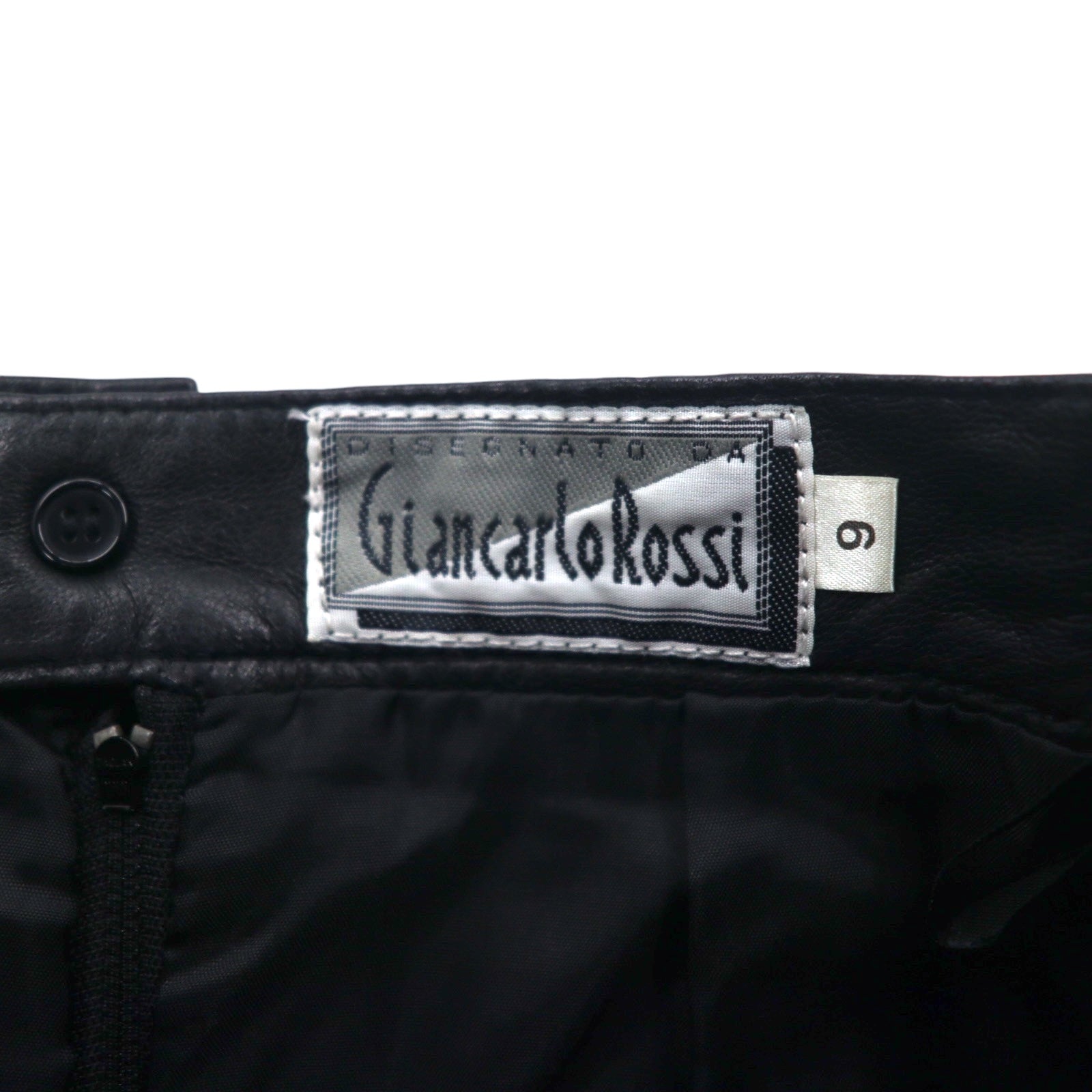Gonna vintage anni '90 in pelle Giancarlo Rossi, in montone, taglia M, colore nero