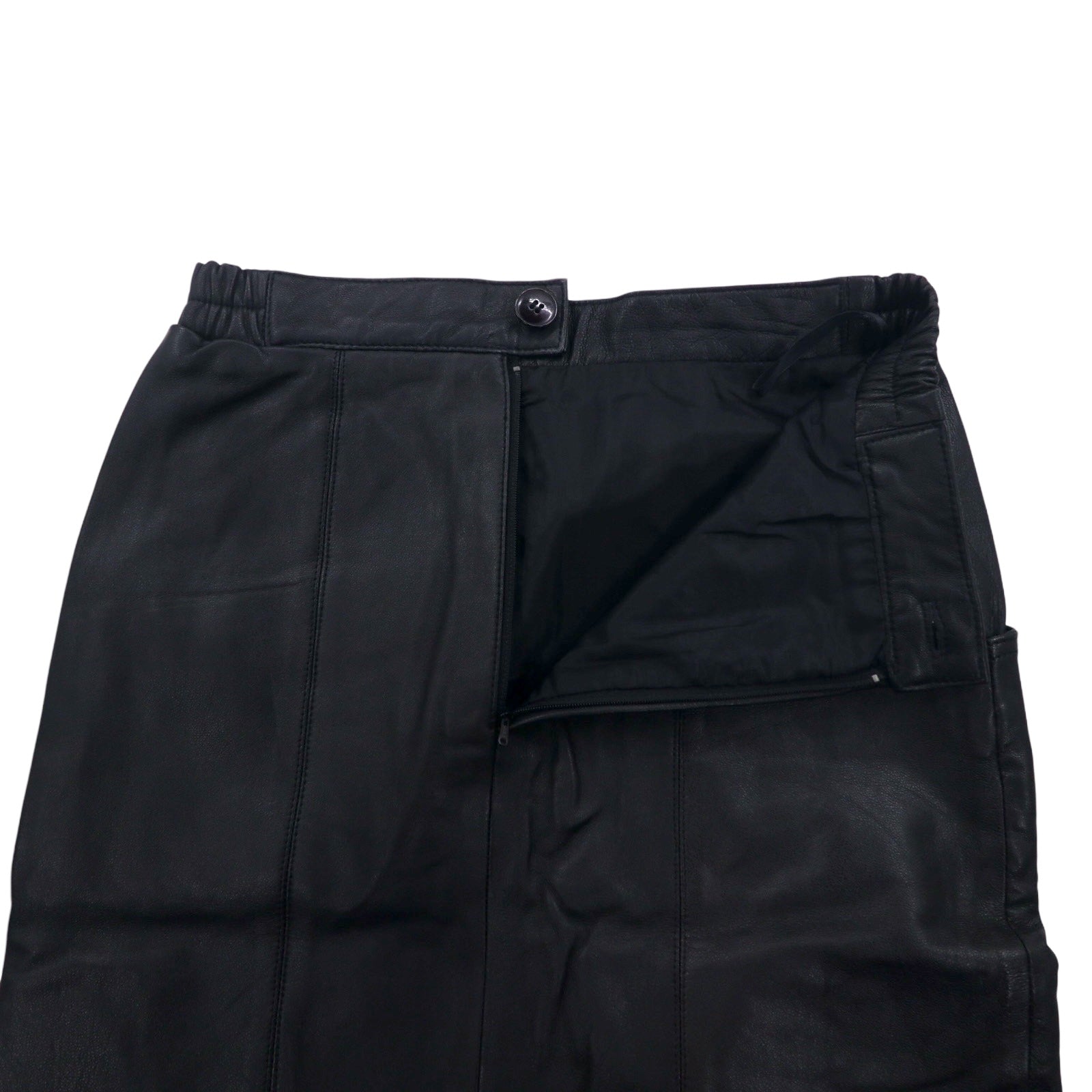 Gonna vintage anni '90 in pelle Giancarlo Rossi, in montone, taglia M, colore nero