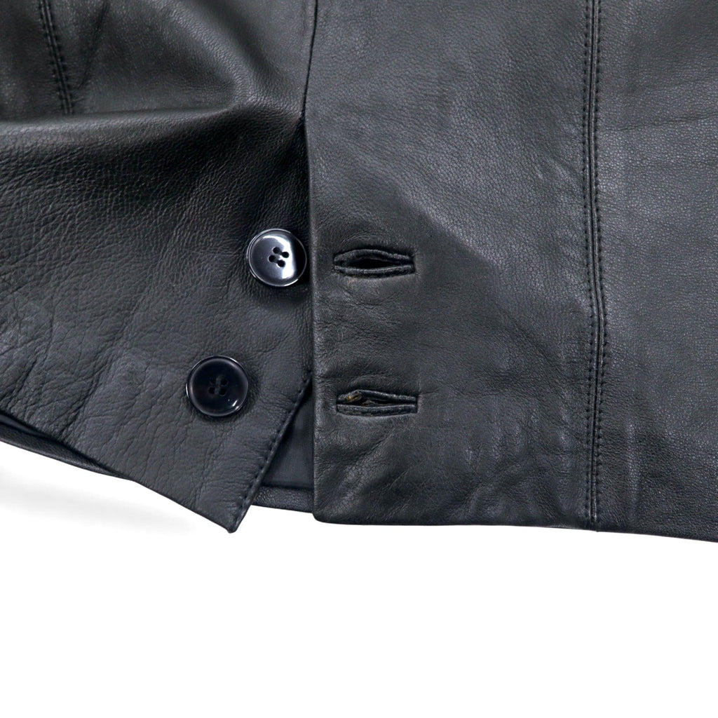 Gonna vintage anni '90 in pelle Giancarlo Rossi, in montone, taglia M, colore nero