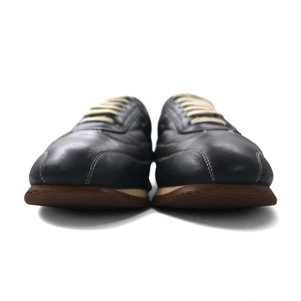 HERMES Quick Sneaker con logo H 26cm in pelle nera, made in Italy