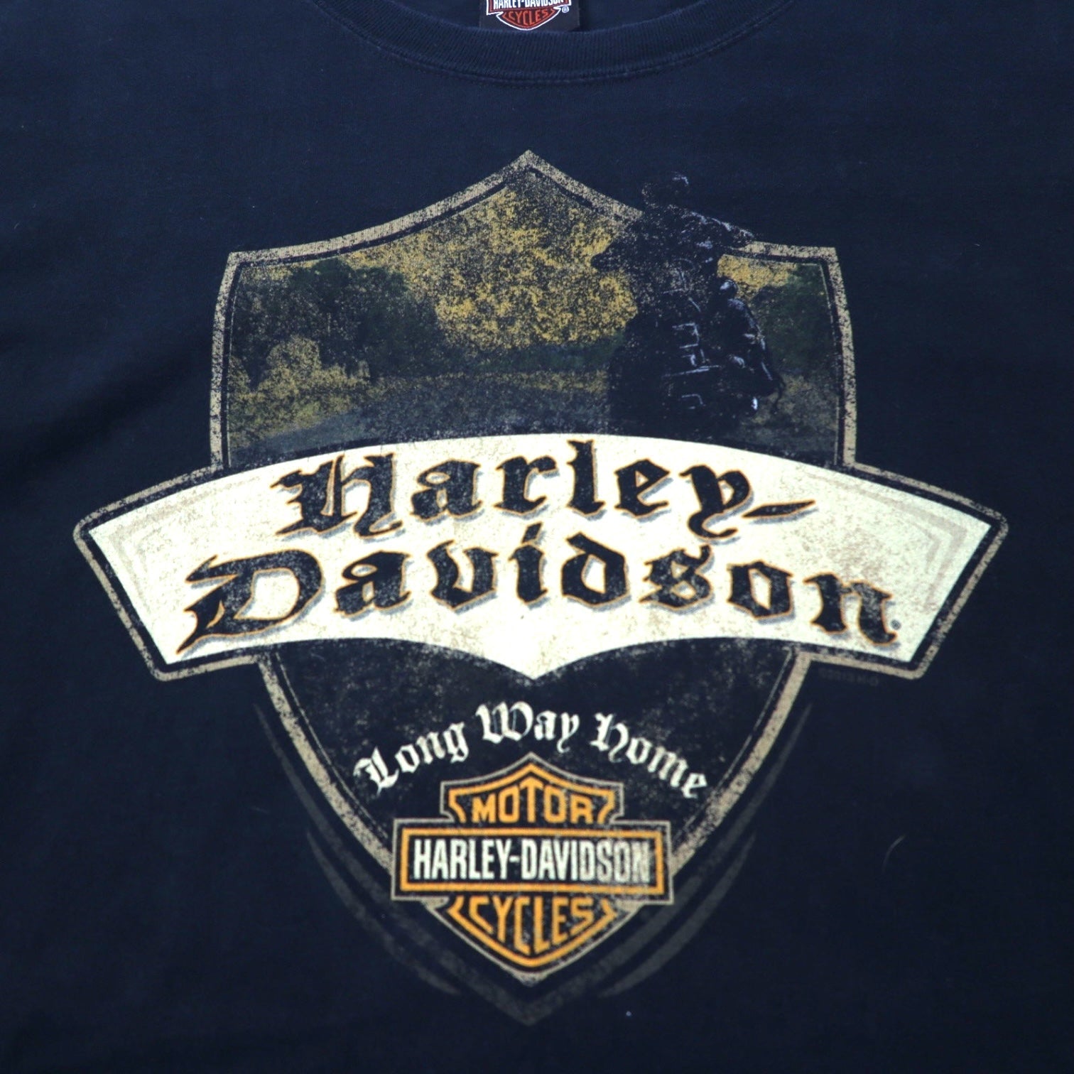 T-shirt HARLEY DAVIDSON con stampa logo XL nera cotone Hanes BEEFY-T taglia grande THUNDER TOWER