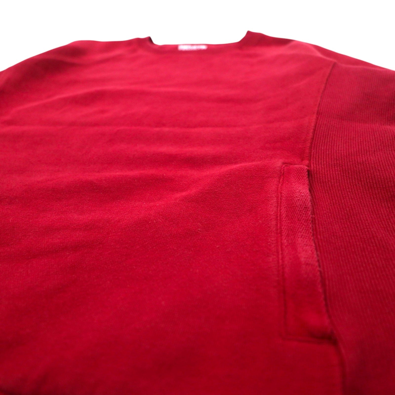 DULUTH TRADING CO Reverse Weave felpa L rossa peso pesante interno felpato tasche laterali