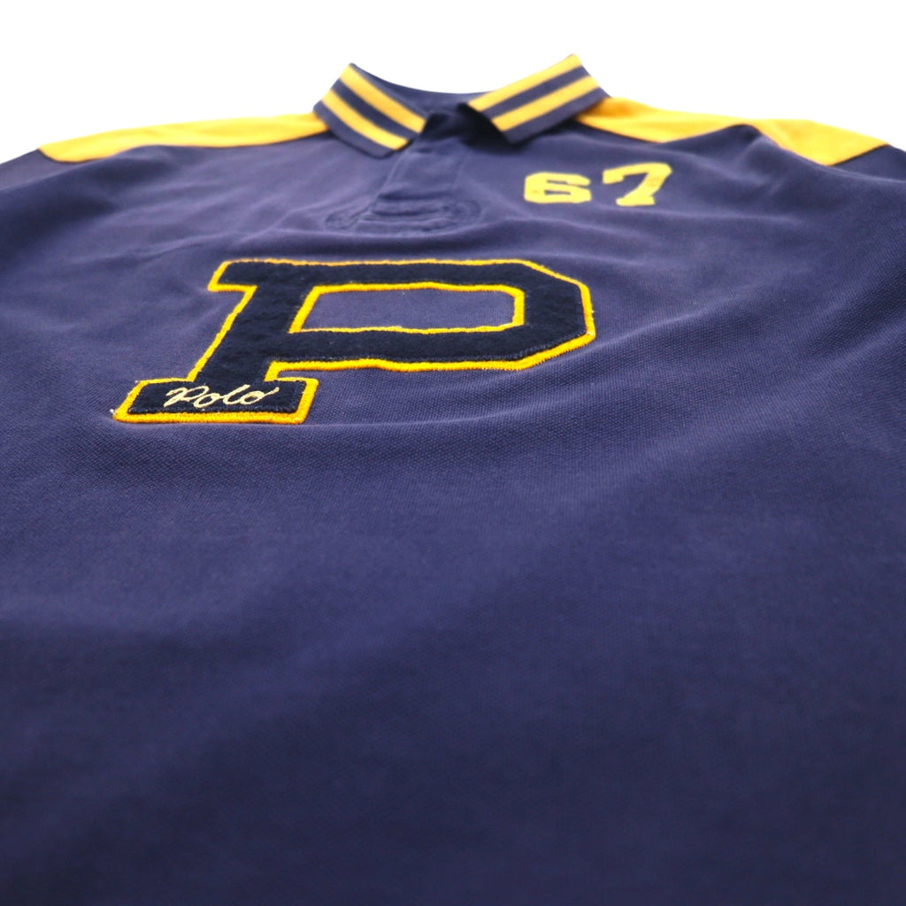 POLO RALPH LAUREN Polo L blu navy cotone piqué toppa numerazione