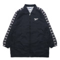Reebok 90年代 フルジップ コーチジャケット L ブラック ロゴテープ サイドライン メッシュライナー