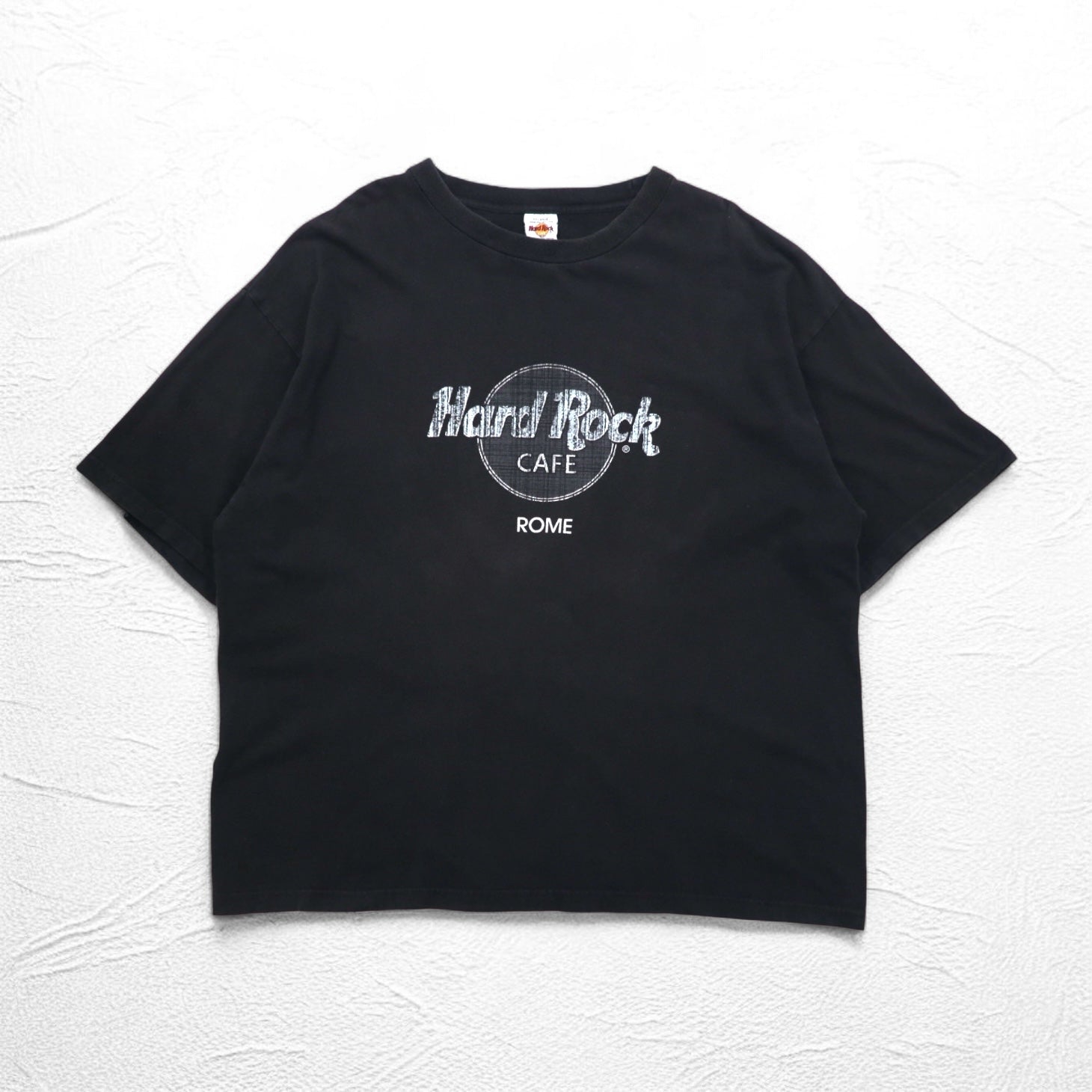 Hard Rock CAFE anni '90 Stampa T-shirt 2XL Nera Cotone Oversize ROME