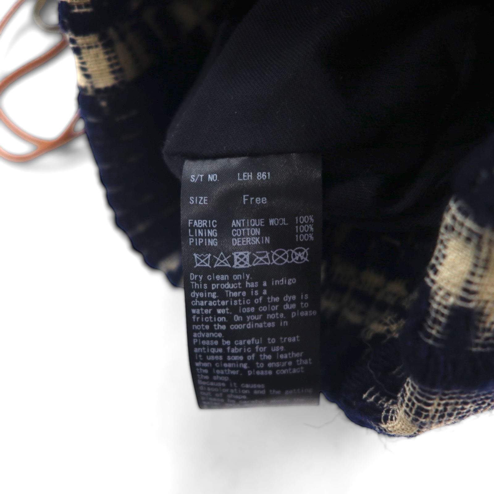 Leh ショルダーバッグ DOME TYPE BAG ( ANTIQUE INDIGO ) アンティークウール 刺し子 LONELY PLANET 861