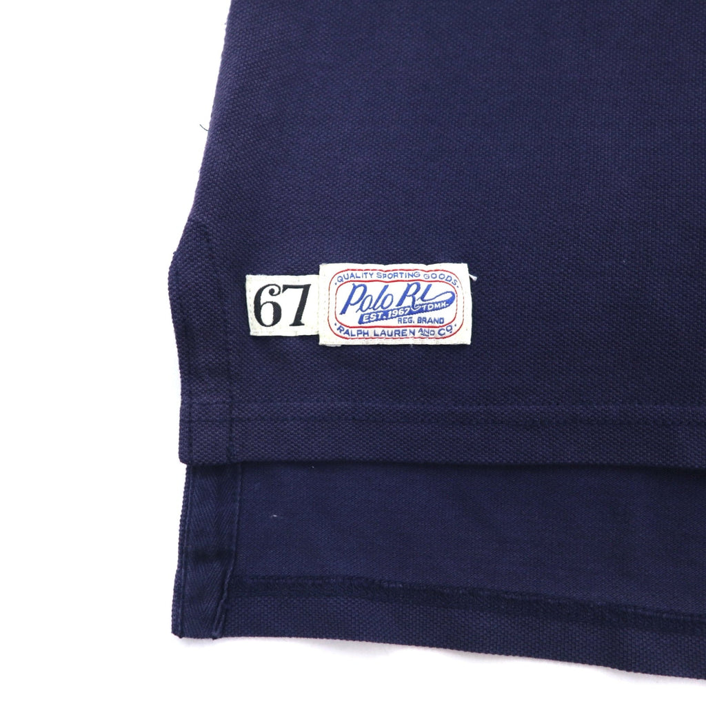 POLO RALPH LAUREN Polo L blu navy cotone piqué toppa numerazione