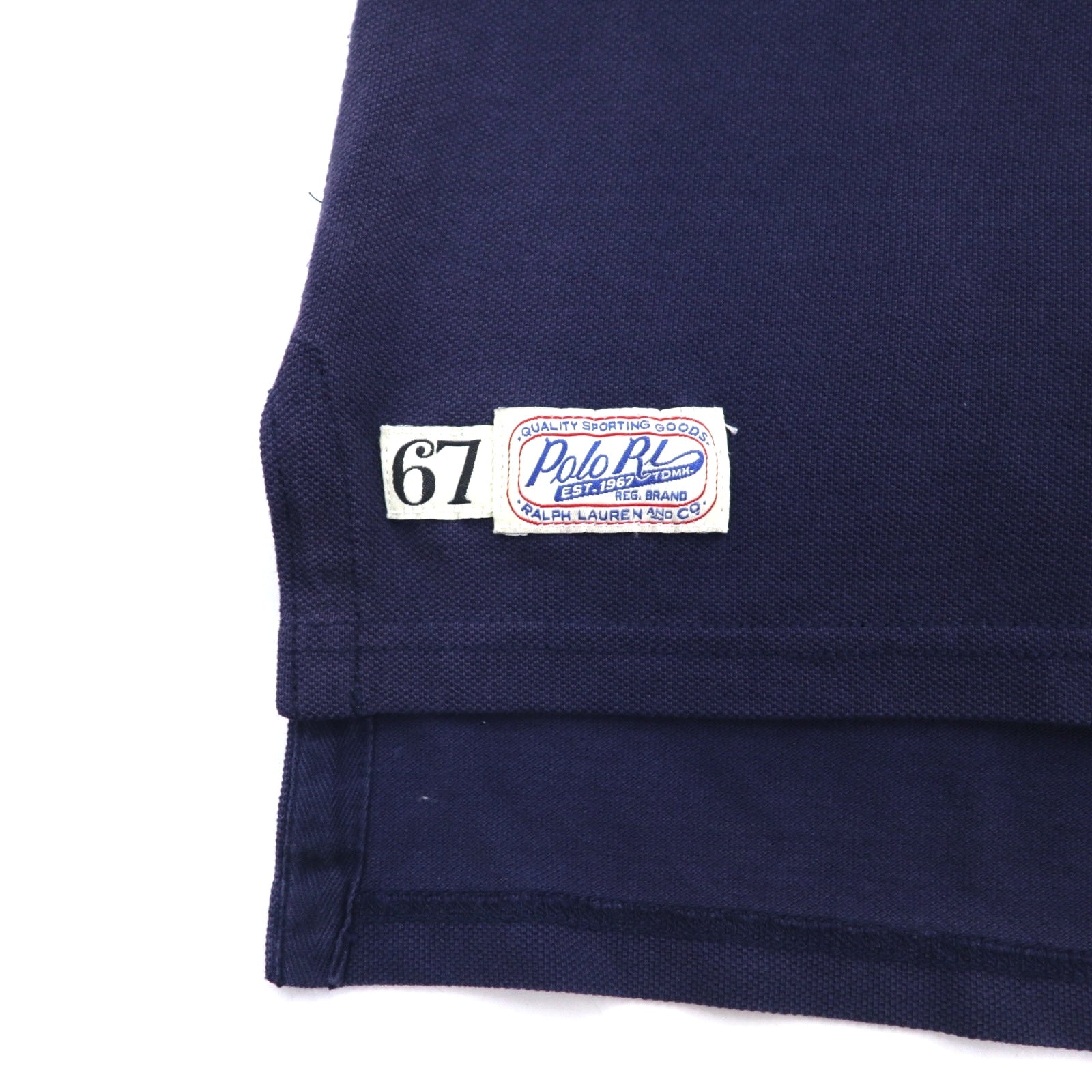 POLO RALPH LAUREN Polo L blu navy cotone piqué toppa numerazione