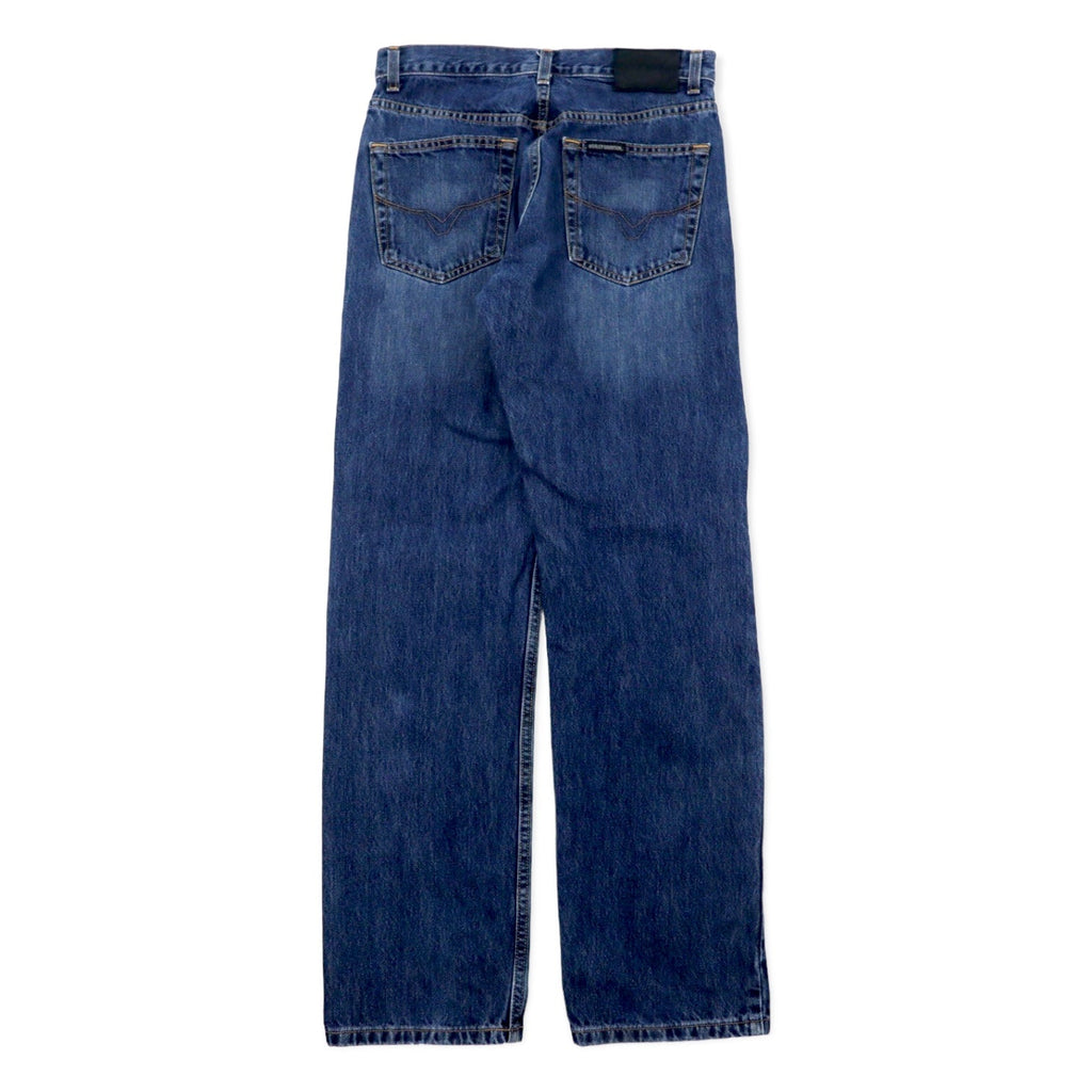 HARLEY DAVIDSON Pantaloni in denim 30 blu cotone cerniera sulla patta toppa in pelle Made in Messico