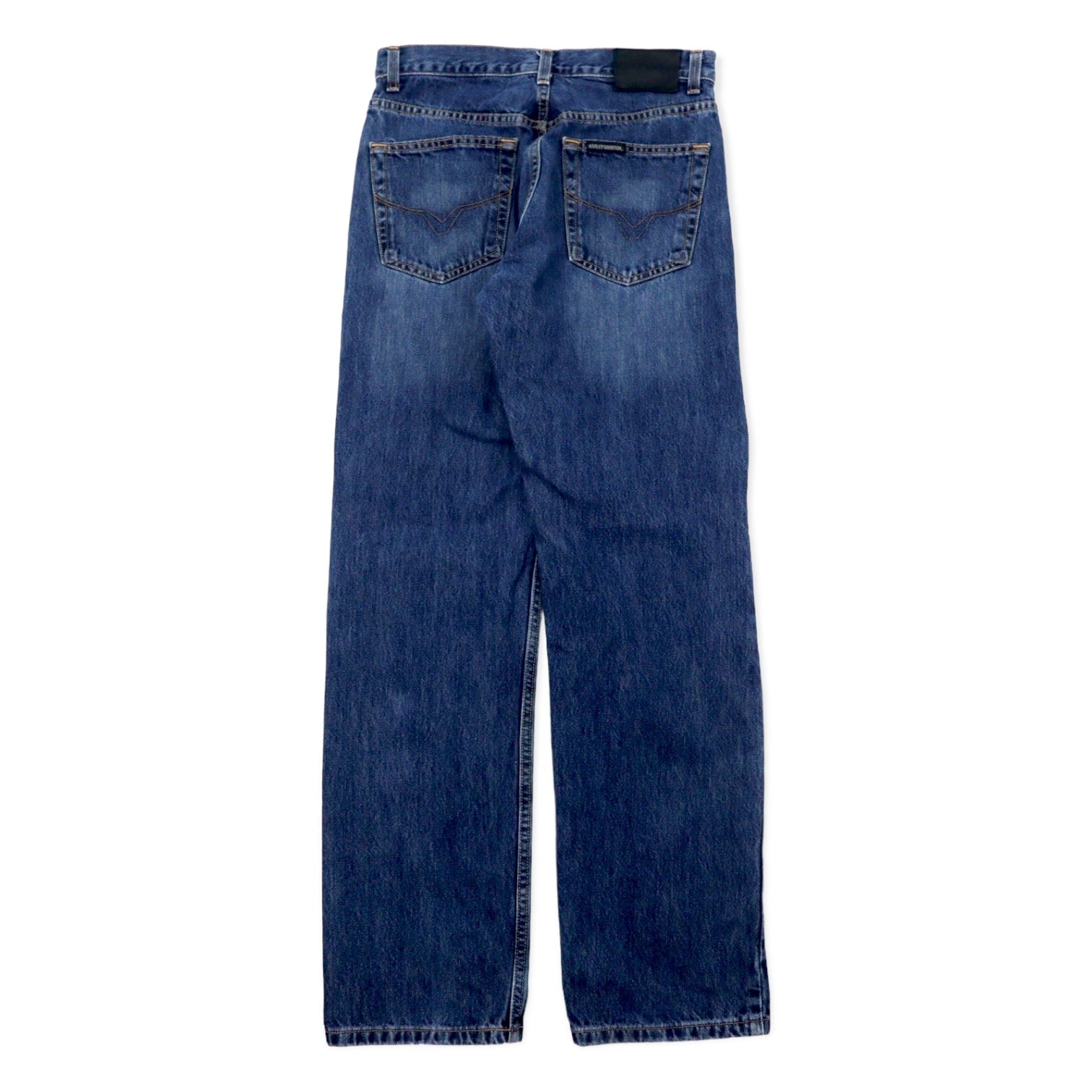 HARLEY DAVIDSON Pantaloni in denim 30 blu cotone cerniera sulla patta toppa in pelle Made in Messico