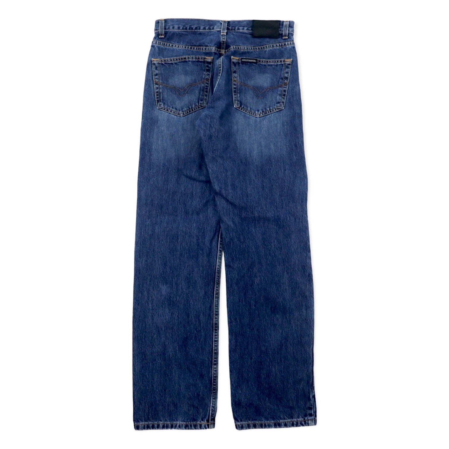 HARLEY DAVIDSON Pantaloni in denim 30 blu cotone cerniera sulla patta toppa in pelle Made in Messico