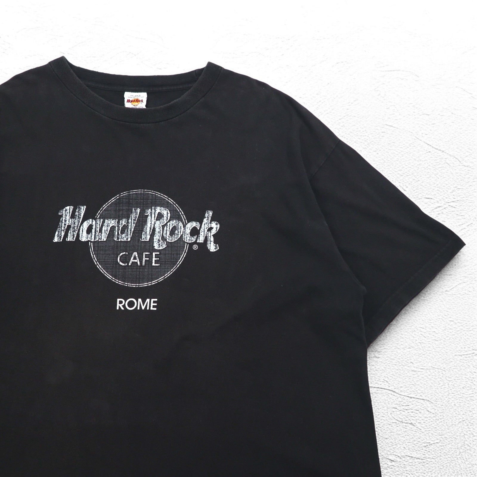 Hard Rock CAFE anni '90 Stampa T-shirt 2XL Nera Cotone Oversize ROME