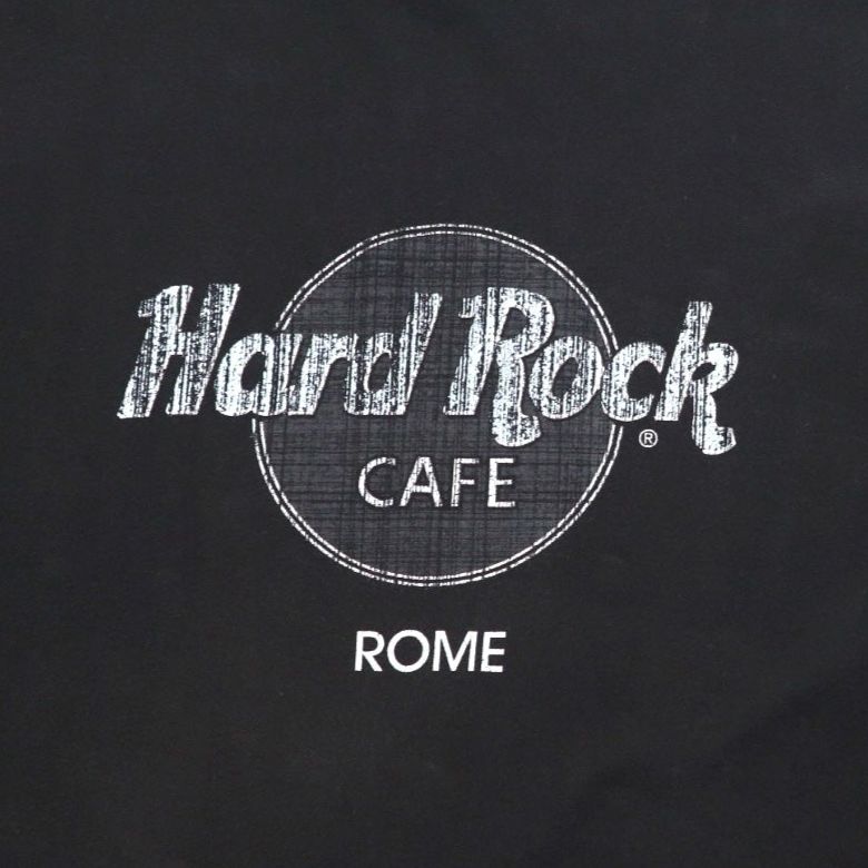 Hard Rock CAFE anni '90 Stampa T-shirt 2XL Nera Cotone Oversize ROME