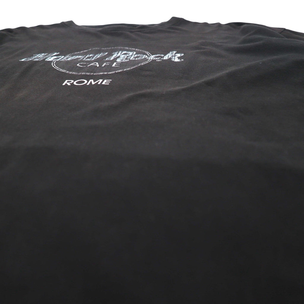 Hard Rock CAFE anni '90 Stampa T-shirt 2XL Nera Cotone Oversize ROME