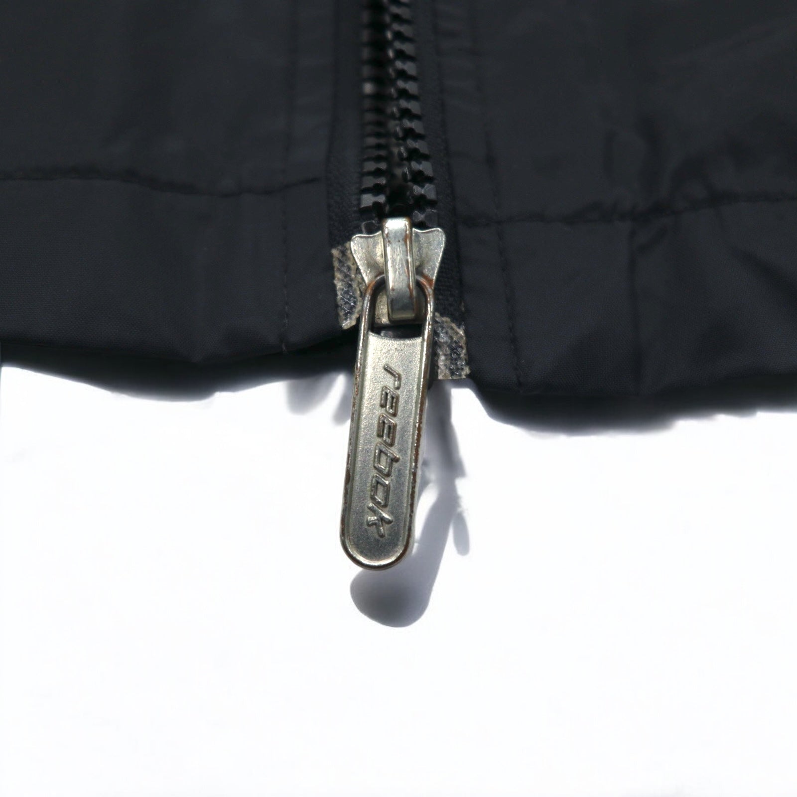 Reebok 90年代 フルジップ コーチジャケット L ブラック ロゴテープ サイドライン メッシュライナー