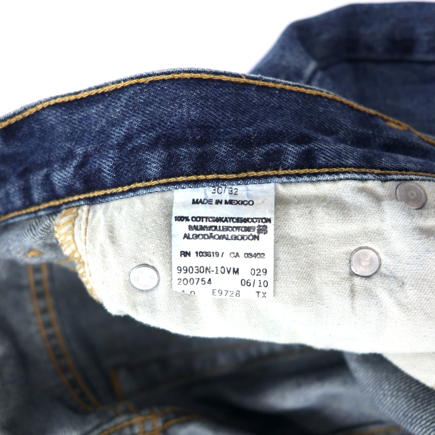 HARLEY DAVIDSON Pantaloni in denim 30 blu cotone cerniera sulla patta toppa in pelle Made in Messico