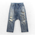 FUMITO GANRYU サルエル セルビッジ デニムパンツ M ダメージ クラッシュ加工 インディゴ ブルー  5-Pocket Sarrouel Pants 日本製