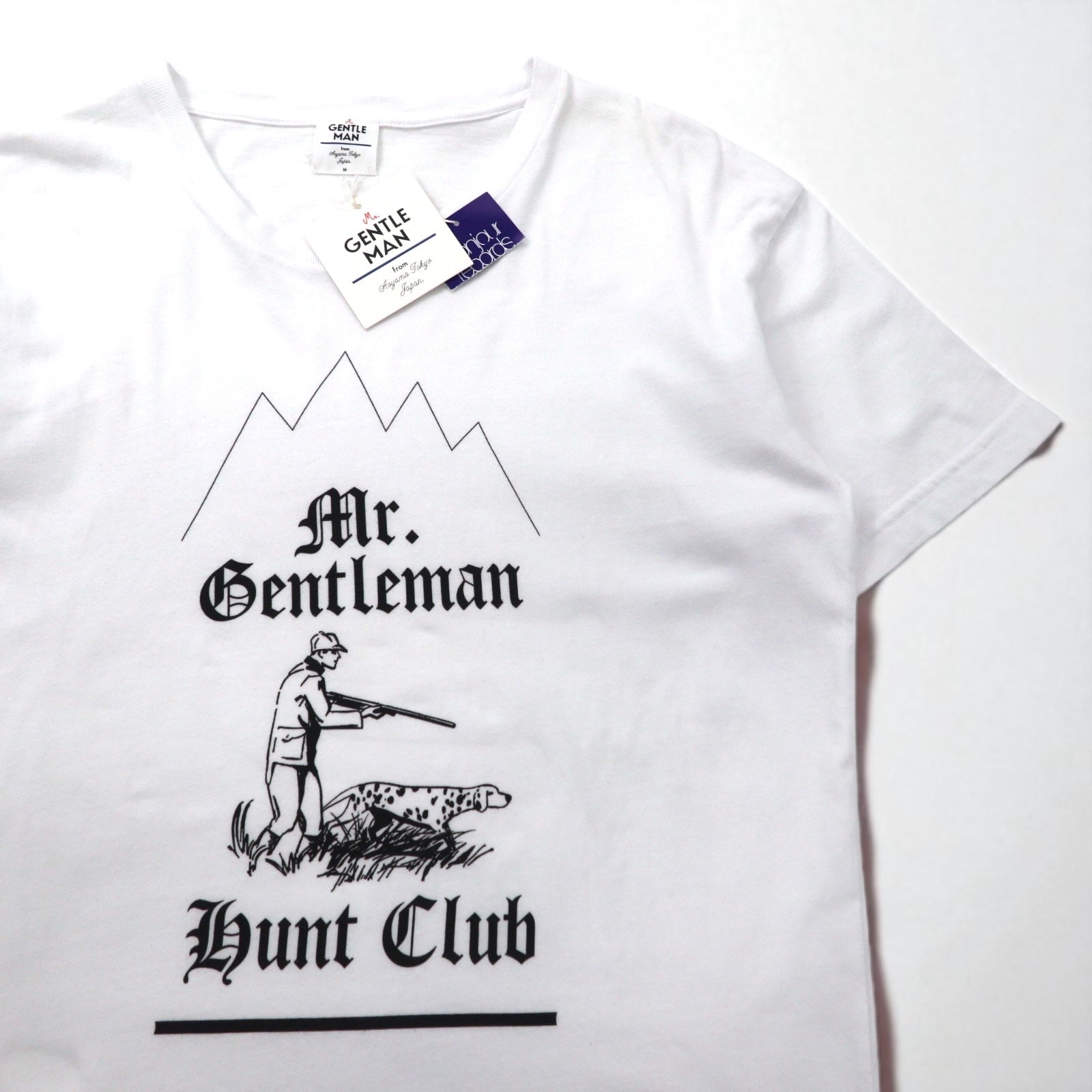Mr. GENTLEMAN Tシャツ M ホワイト コットン HUNTING MOUNTAIN TEE 未使用品