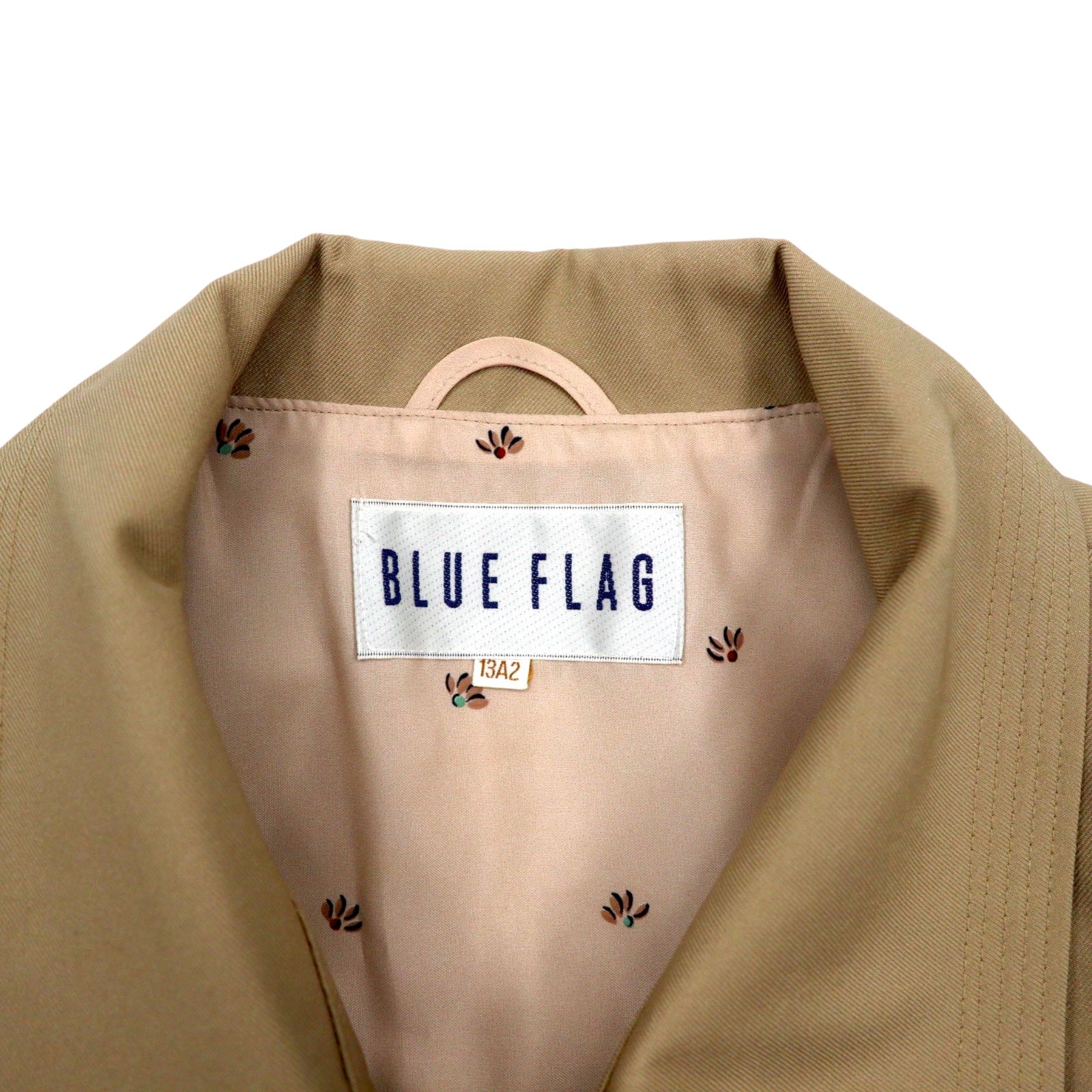 BLUE FLAG (SANYO) Trench classico L beige poliestere con cintura Prodotto in Giappone