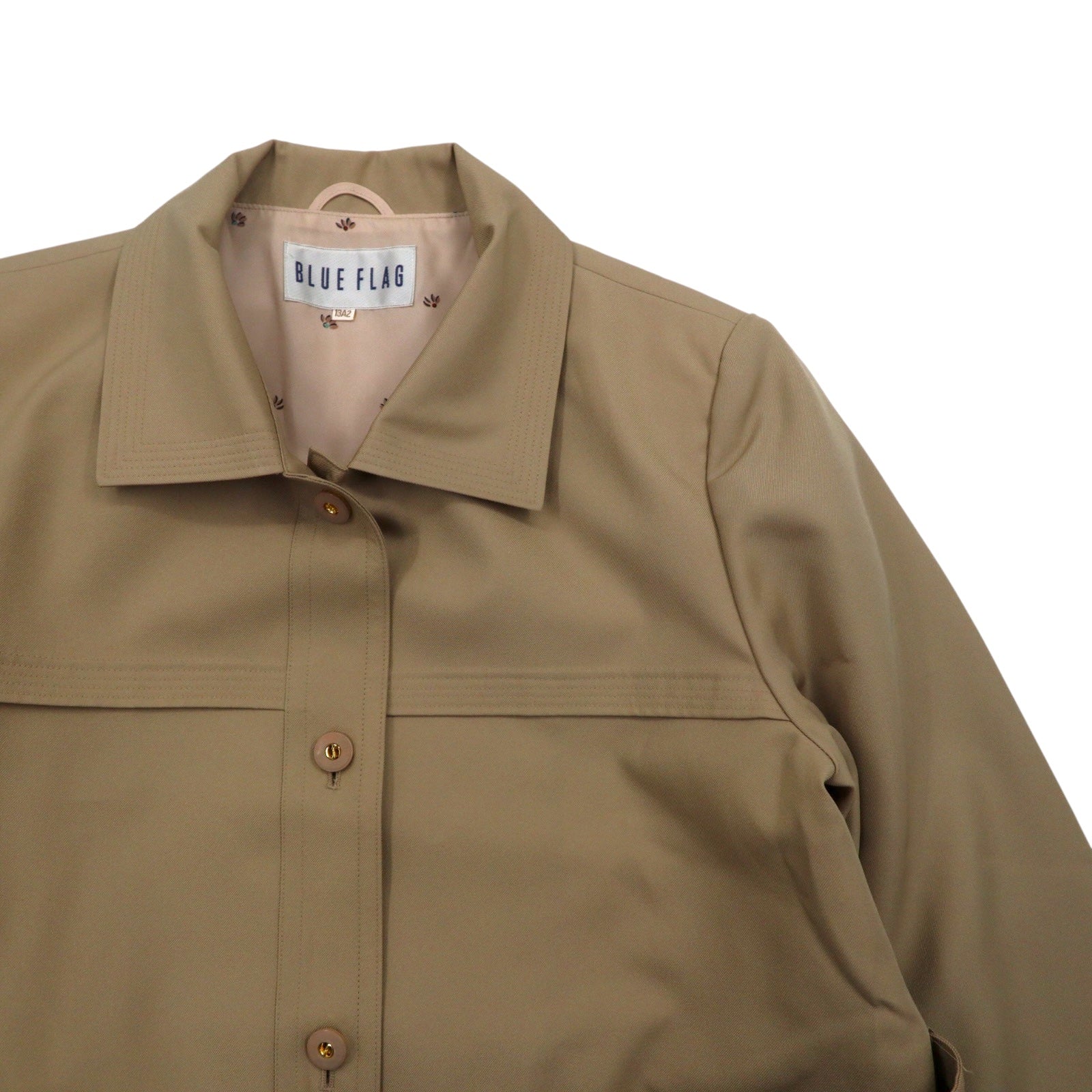 BLUE FLAG (SANYO) Trench classico L beige poliestere con cintura Prodotto in Giappone
