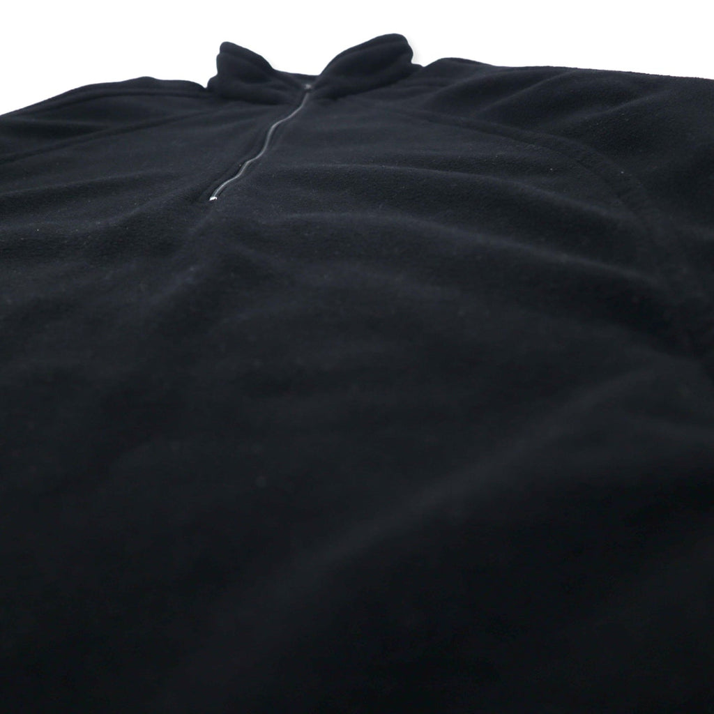 HARLEY DAVIDSON Giacca in pile con mezza zip, taglia L, nera, poliestere, logo posteriore