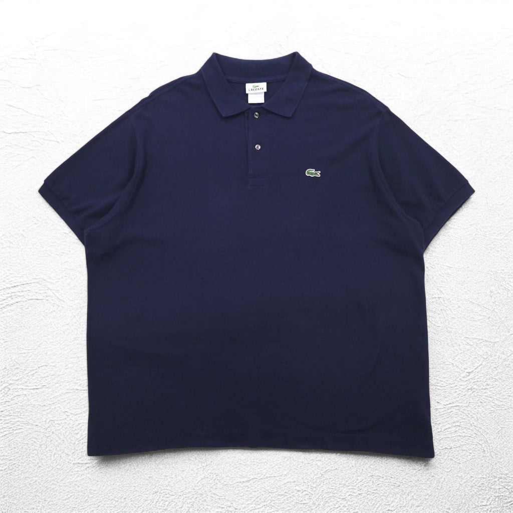 LACOSTE ポロシャツ 2XL ネイビー 鹿の子 ワンポイントロゴ フランスデザイン エルサルバドル製 FA8713