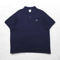 LACOSTE ポロシャツ 2XL ネイビー 鹿の子 ワンポイントロゴ フランスデザイン エルサルバドル製 FA8713