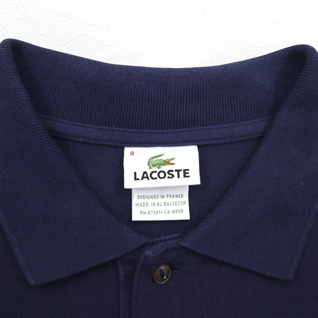 LACOSTE ポロシャツ 2XL ネイビー 鹿の子 ワンポイントロゴ フランスデザイン エルサルバドル製 FA8713
