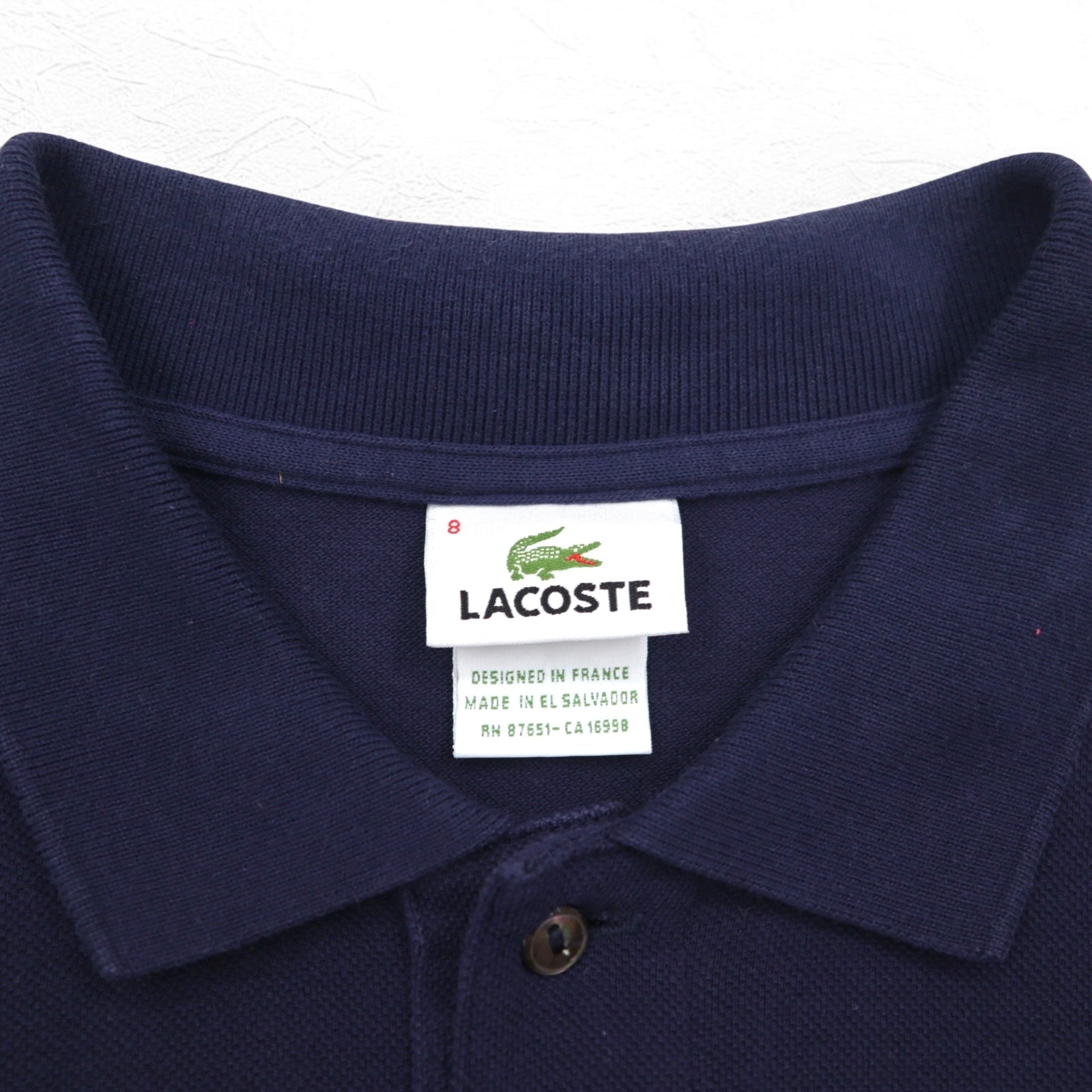LACOSTE ポロシャツ 2XL ネイビー 鹿の子 ワンポイントロゴ フランスデザイン エルサルバドル製 FA8713