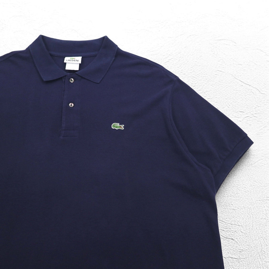 LACOSTE ポロシャツ 2XL ネイビー 鹿の子 ワンポイントロゴ フランスデザイン エルサルバドル製 FA8713