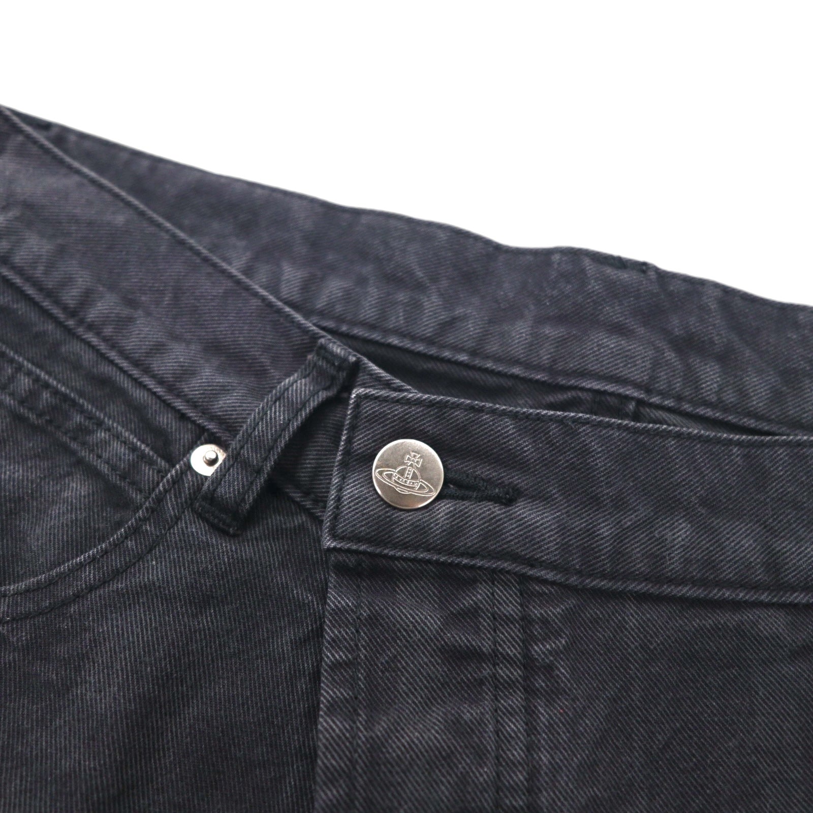 Vivienne Westwood MAN Pantaloni Sarouel in denim M Neri Jeans Cotone a righe