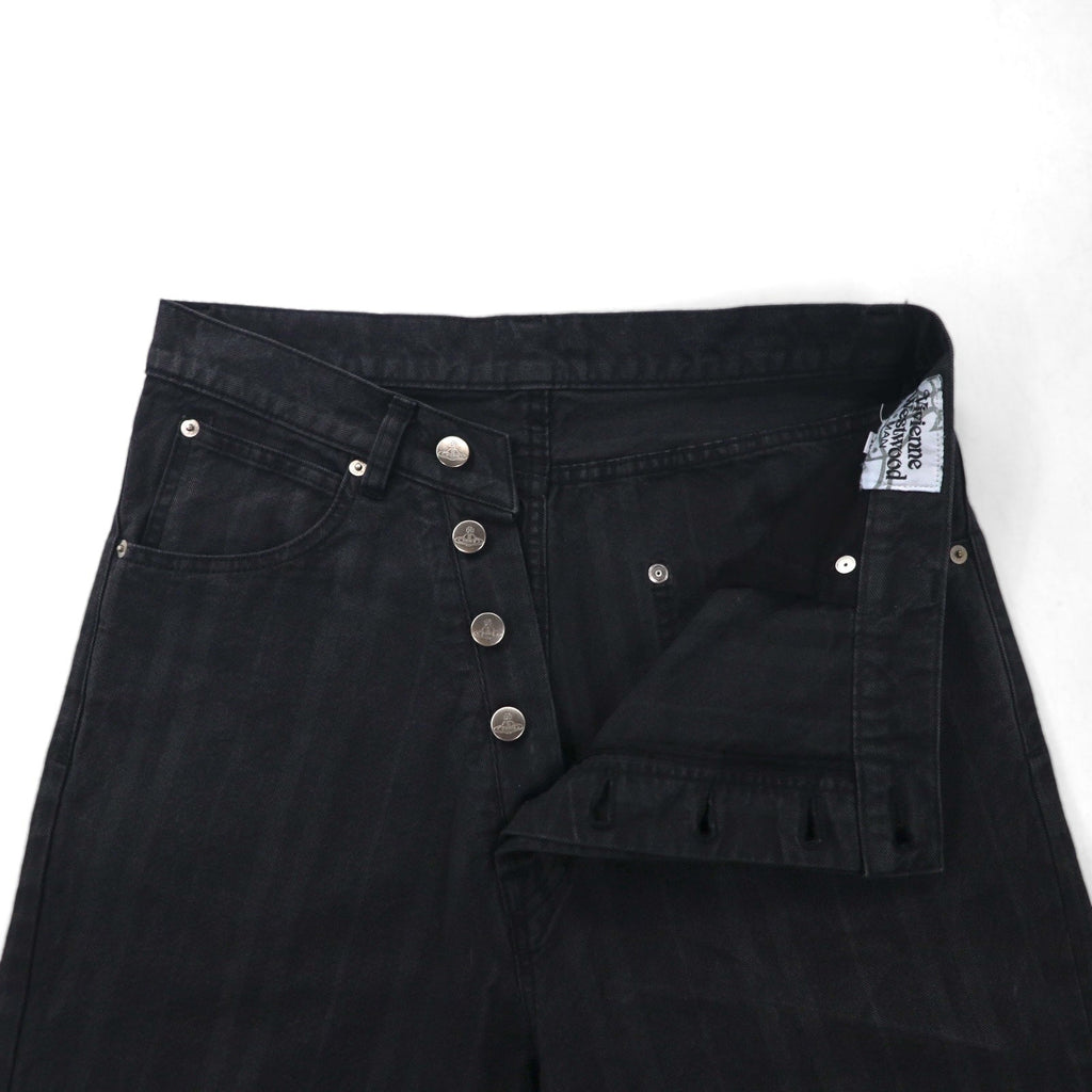 Vivienne Westwood MAN Pantaloni Sarouel in denim M Neri Jeans Cotone a righe