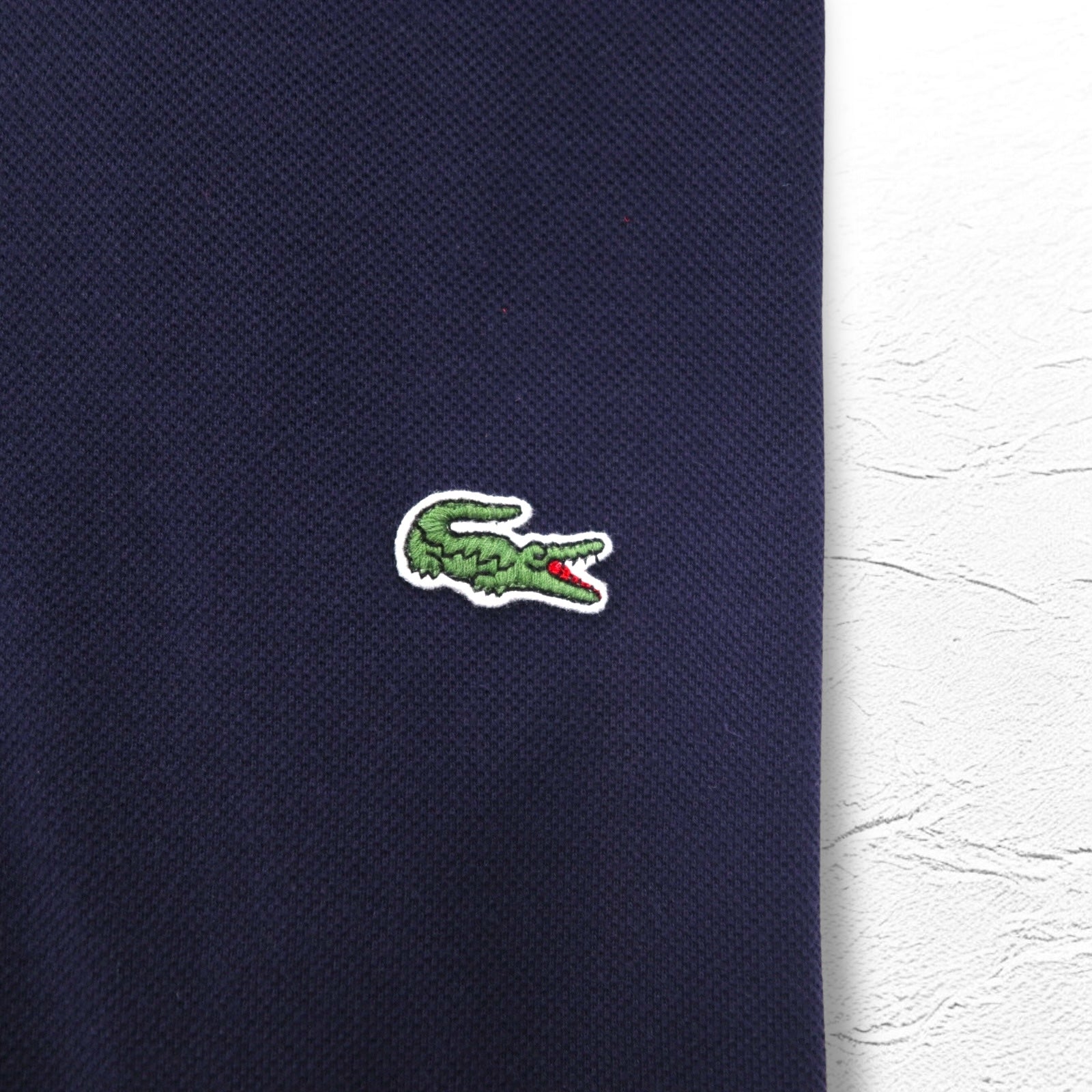 LACOSTE ポロシャツ 2XL ネイビー 鹿の子 ワンポイントロゴ フランスデザイン エルサルバドル製 FA8713