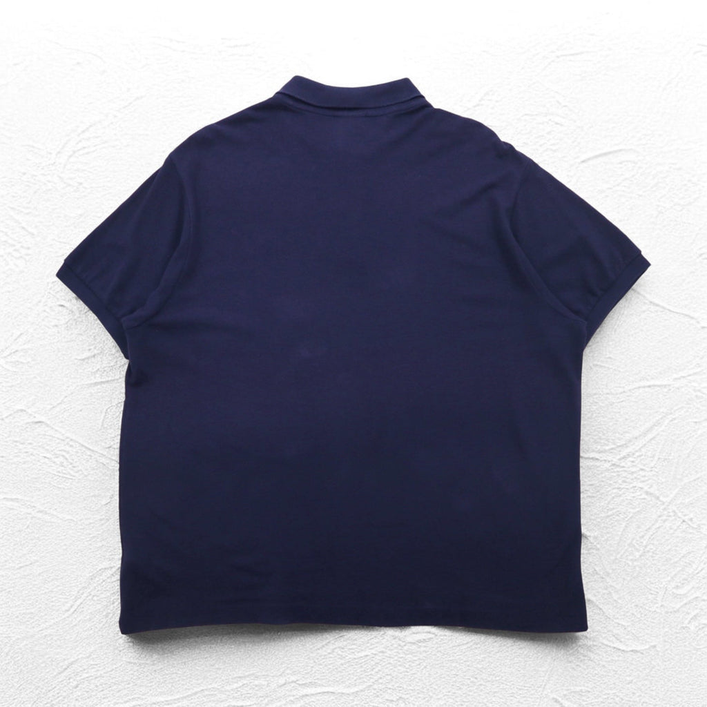 LACOSTE ポロシャツ 2XL ネイビー 鹿の子 ワンポイントロゴ フランスデザイン エルサルバドル製 FA8713