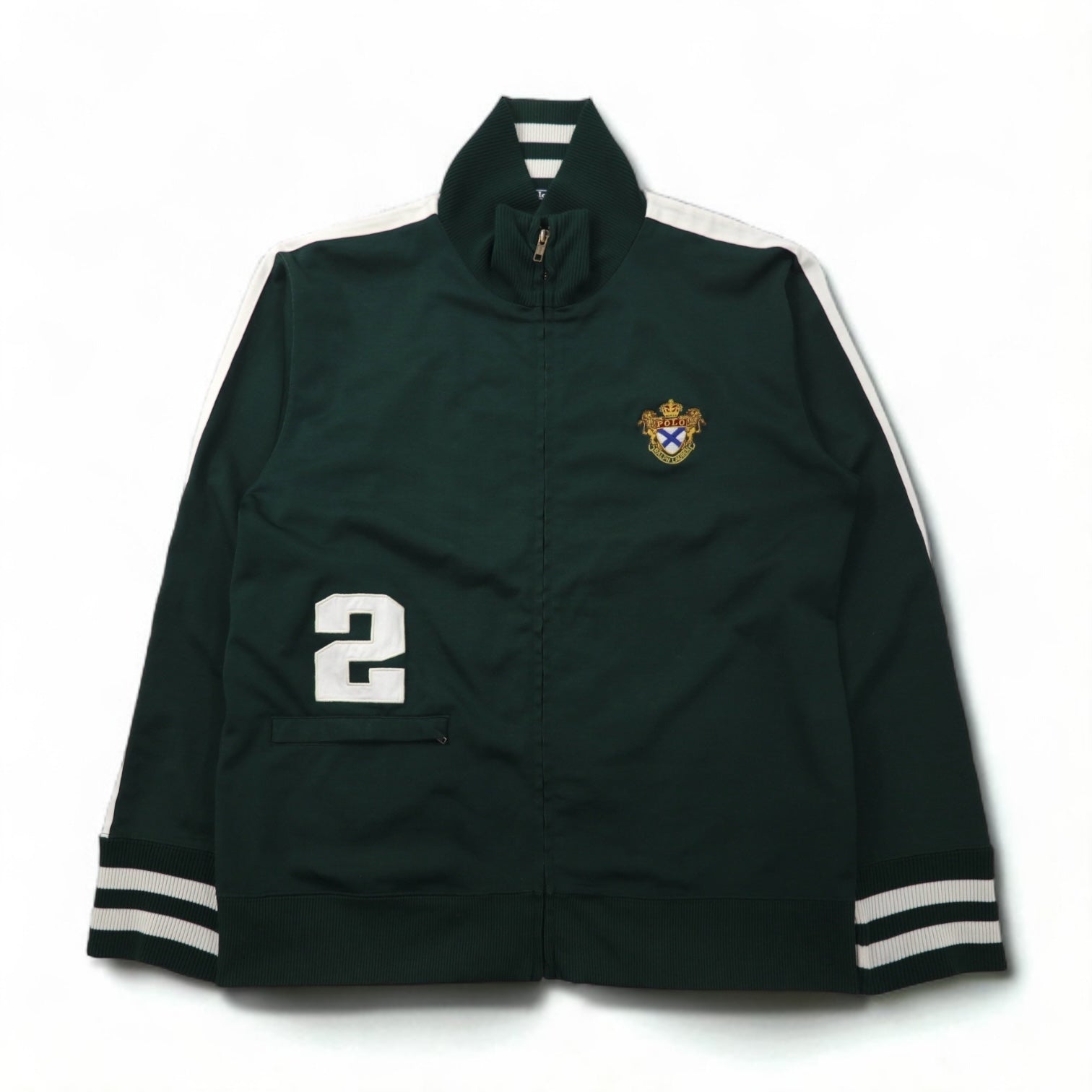 Polo by Ralph Lauren Giacca da pista anni '90 Track Jacket L Verde con logo ricamato