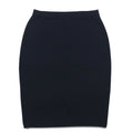 Salvatore Ferragamo Gonna in maglia in lana d'agnello vintage a bozzolo, taglia S, blu navy, made in Italy
