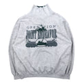 Anni '90 Felpa girocollo alta GEAR FOR SPORTS L Grigia Cotone Stampa Aereo da caccia JOINT ENDEAVOR